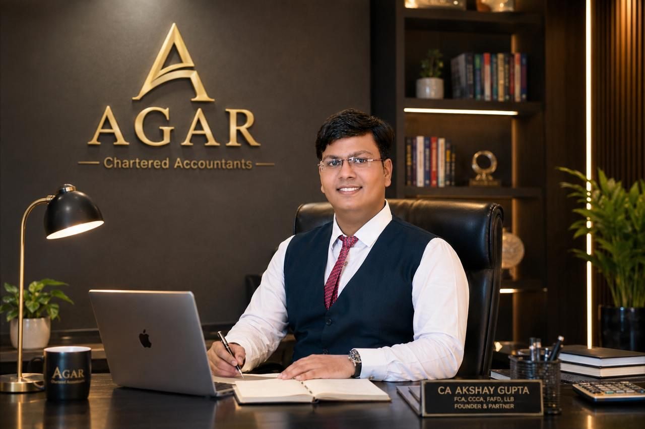 CA Akshay Gupta at the Agar & Co. office